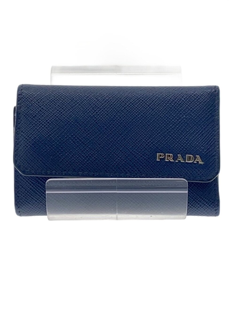 Prada Key Case Wallet Cowhide Leather Black